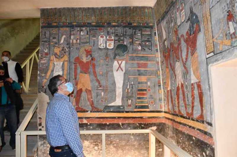 Reopening the tomb of Ramses I after its restoration