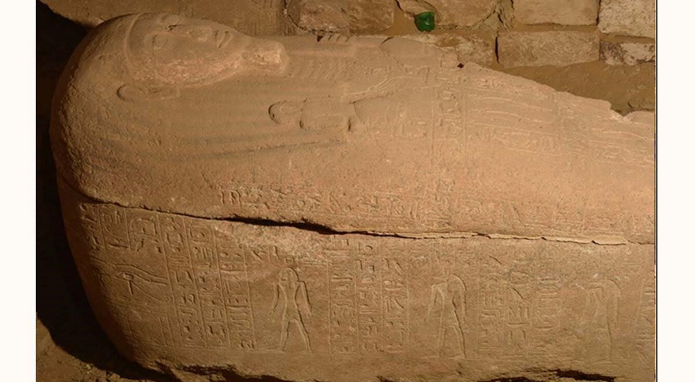 Excavating a pink granite sarcophagus of “Ptah-Im-Wea”.